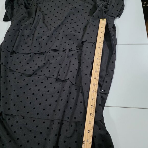Tahari Arthur S. Levine Dress Womens 18W Black Polka Dots Layered Tiered Mature - Picture 11 of 16